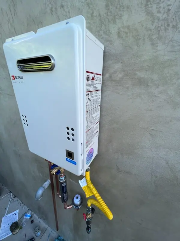 Tankless water heater installation for Treyburn homes